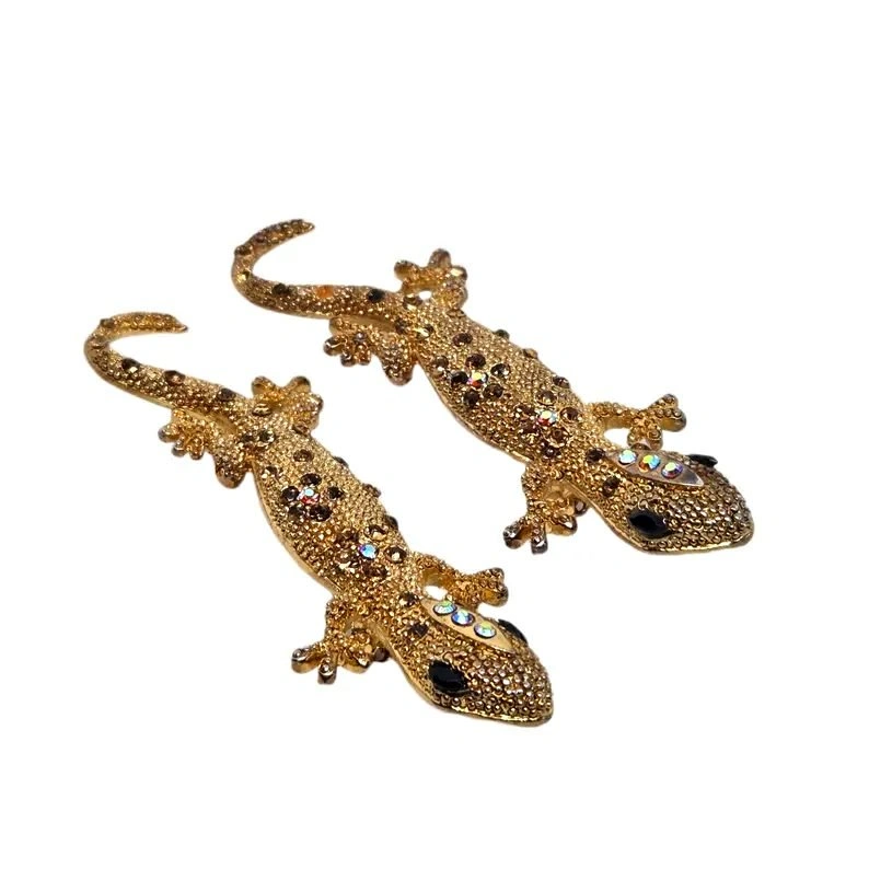 Vintage 80s Lizard/Gecko Brooch Set