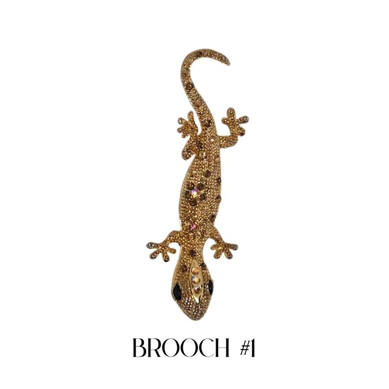 Vintage 80s Lizard/Gecko Brooch Set - photo 4