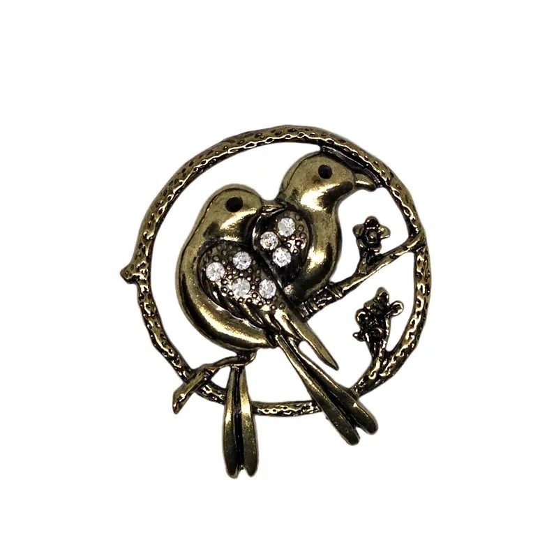 Vintage Pewter Bird Brooch