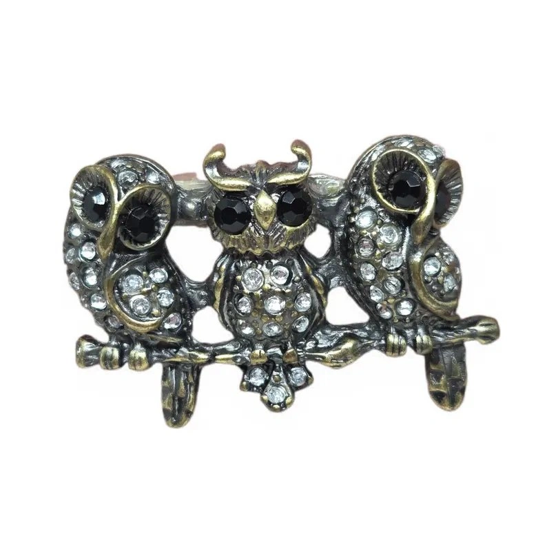 Vintage Brass/Pewter Owl Brooch - photo 2