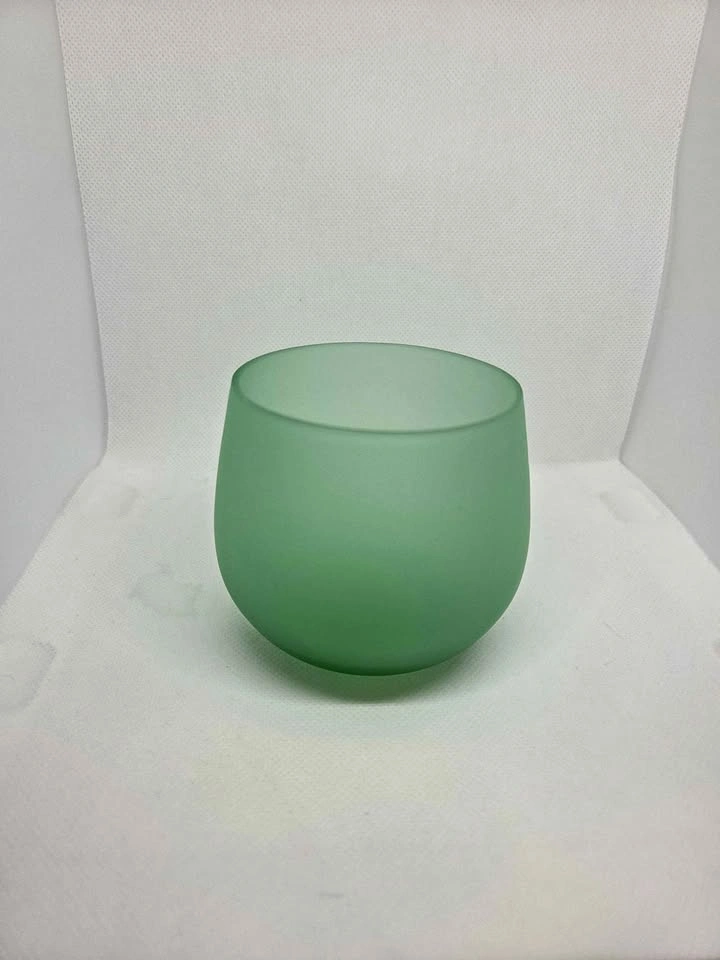 Green Glass Candle Holder
