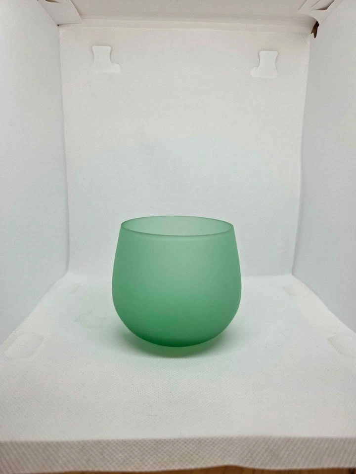 Green Glass Candle Holder - photo 2