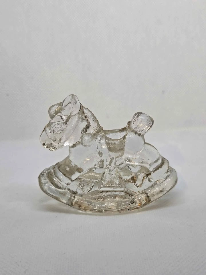 Vintage Glass Rocking Horse Figurine