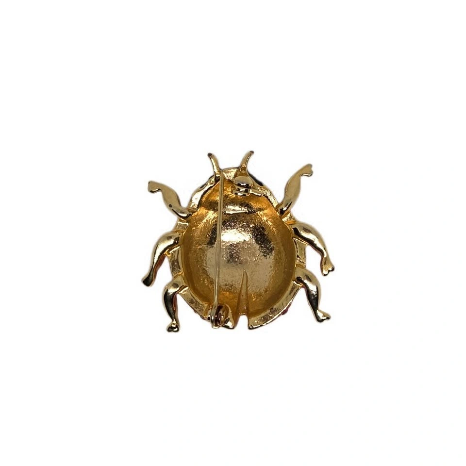 Vintage Enamel & Rhinestone Ladybug Brooch - photo 2