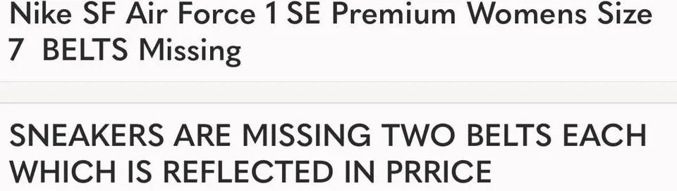 Nike SF Air Force 1 SE Premium Womens Size 7 w/o BELTS image indicator(5)