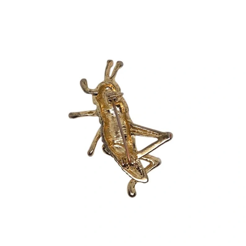 Vintage Grasshopper Brooch (Gold, Amber & Yellow Rhinestones) - photo 2