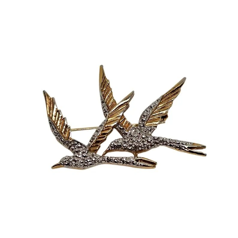 Vintage 80s Michele Lynn Birds Flying Brooch
