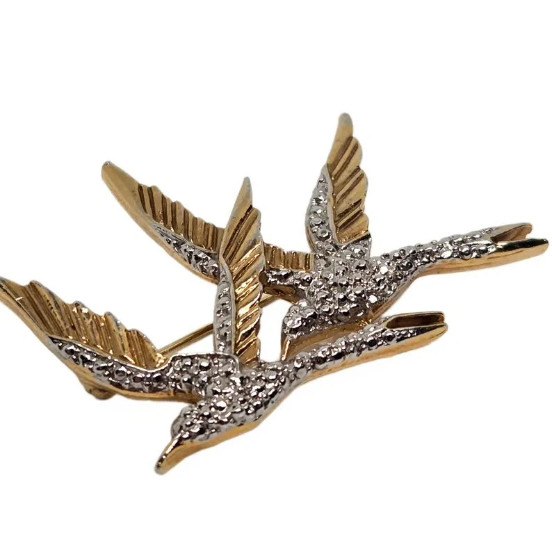 Vintage 80s Michele Lynn Birds Flying Brooch - photo 3