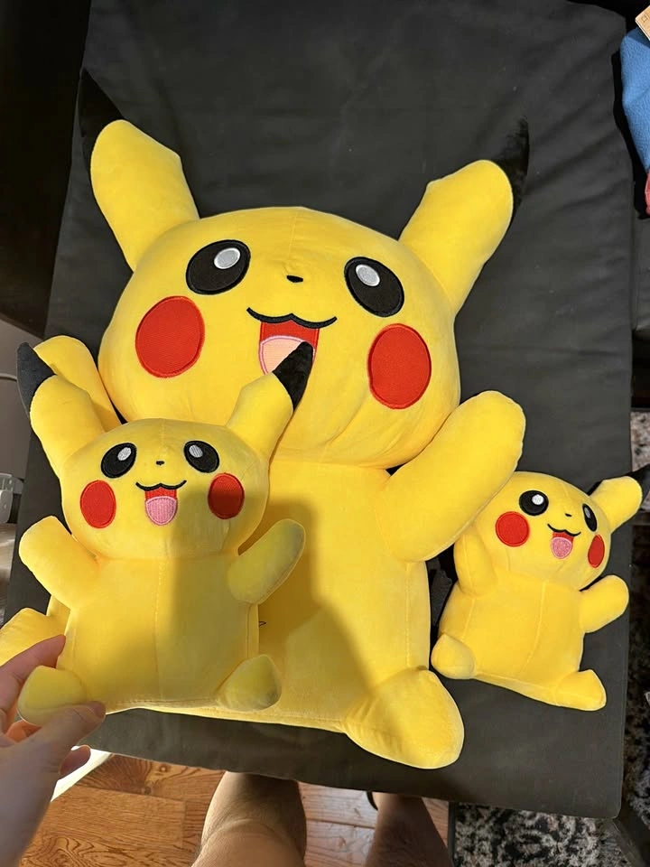 Pikachu Plush Toys – Set of 3 (1 Large + 2 Small)