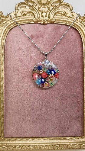 Vintage Millefiori Glass Pendant Necklace - photo 2