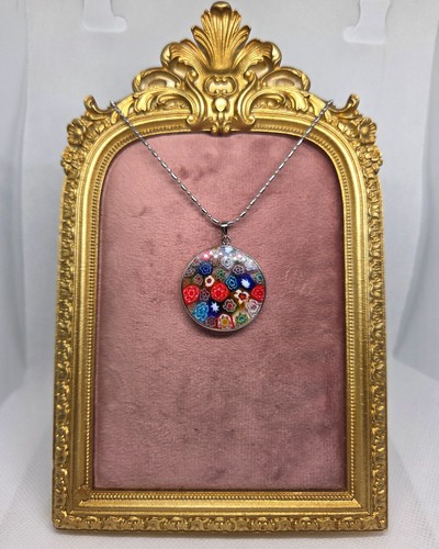 Vintage Millefiori Glass Pendant Necklace - photo 3