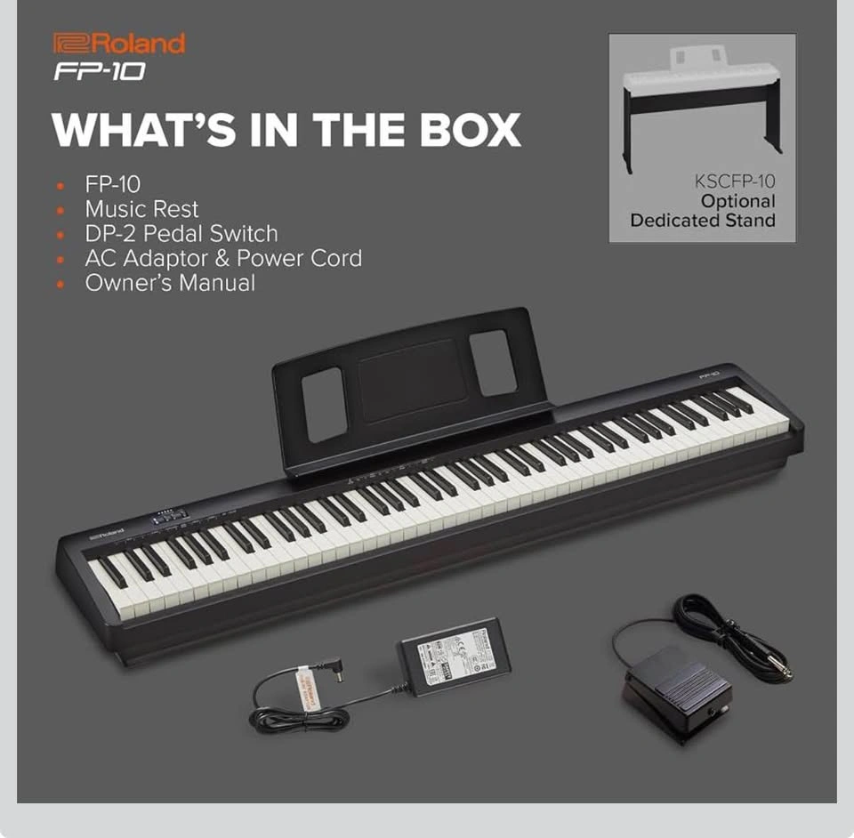 Roland FP-10 88-Key Digital Piano — Weighted Keys, Bluetooth