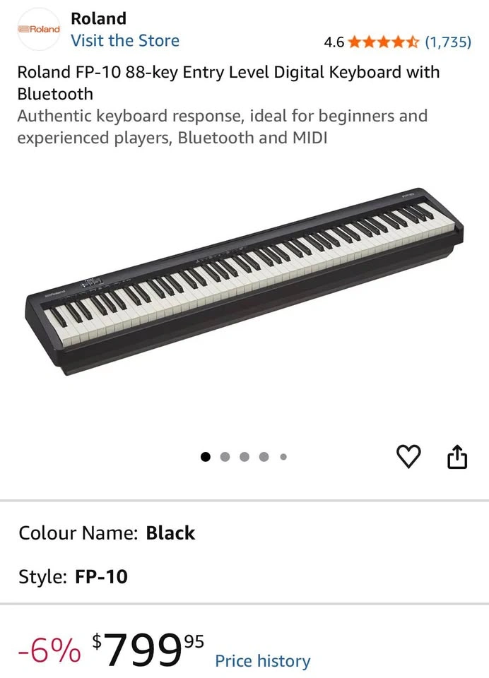 Roland FP-10 88-Key Digital Piano — Weighted Keys, Bluetooth - photo 3
