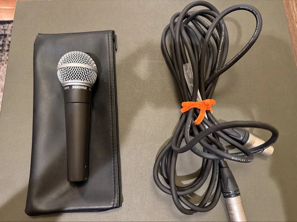 Shure SM58 Dynamic Vocal Microphone with XLR Cable & Pouch