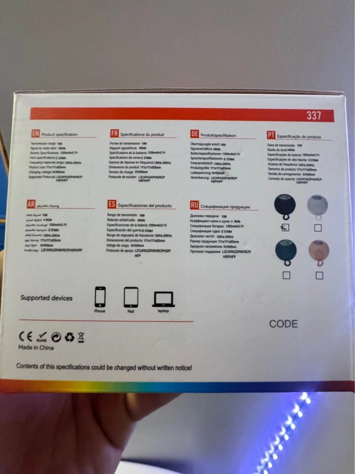 Portable LED Flashing Light Wireless Speaker 337 - photo 3