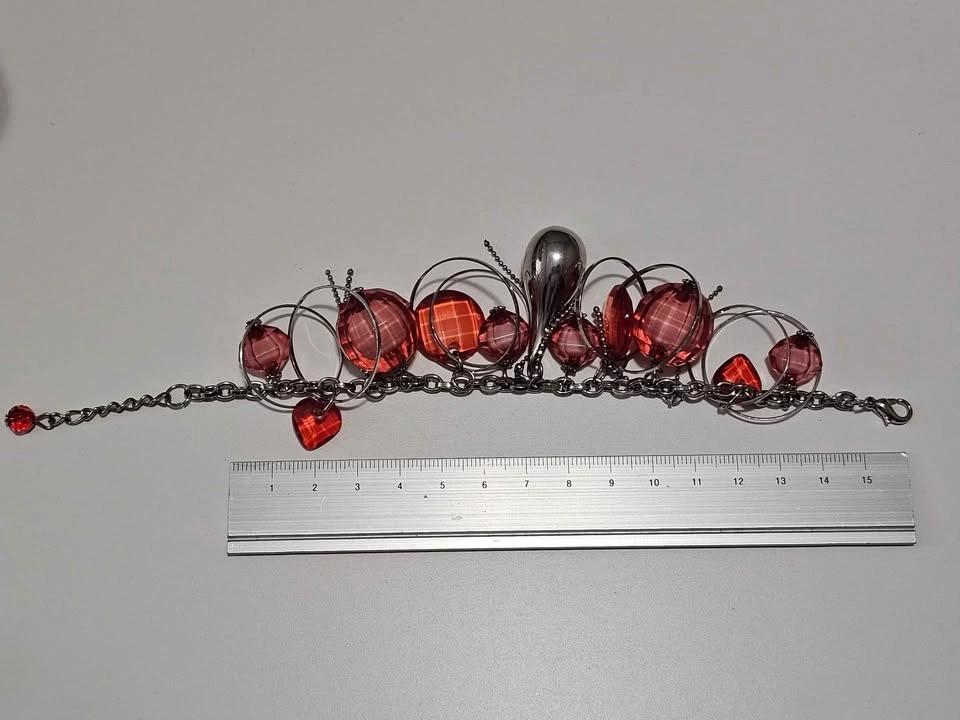 Red jewels bracelet for women - photo 3