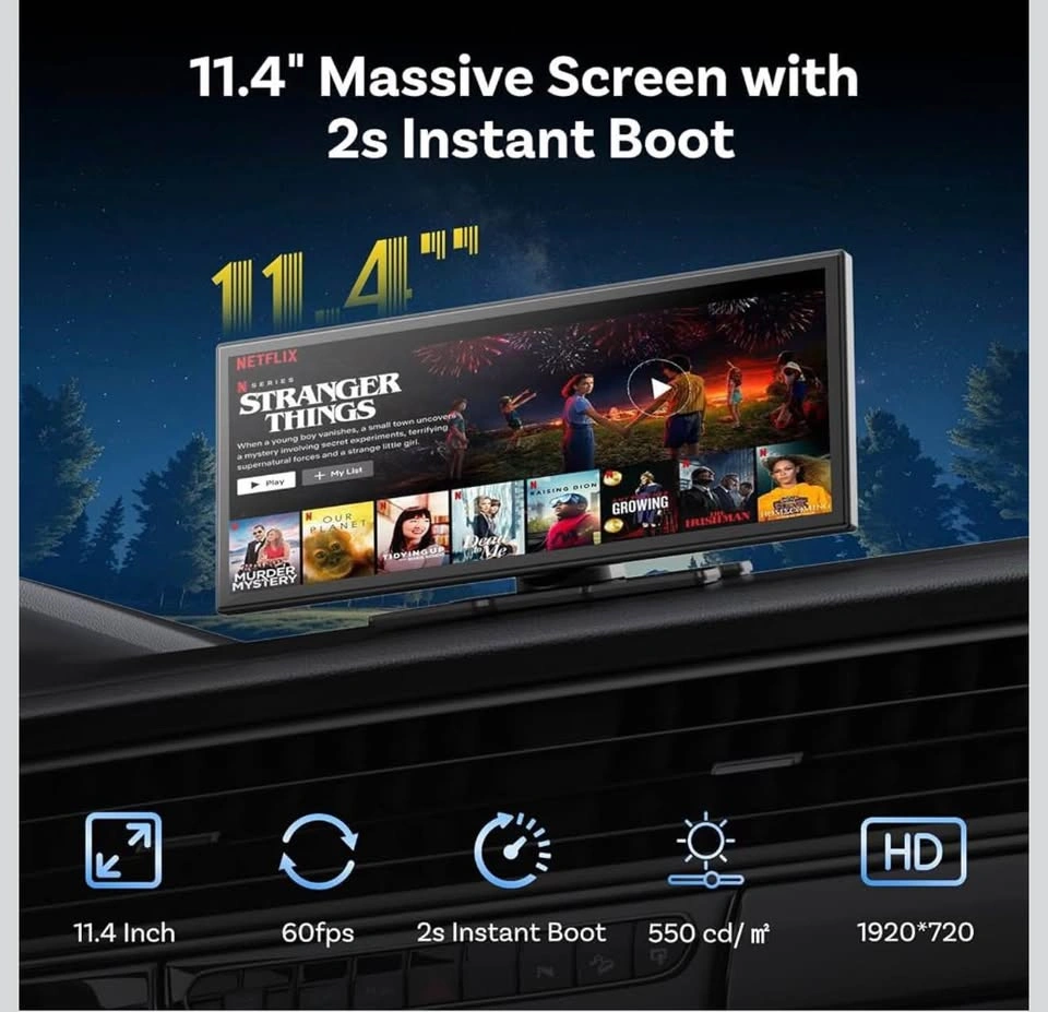 11.4" Wireless Apple CarPlay & Android Auto Screen - photo 4