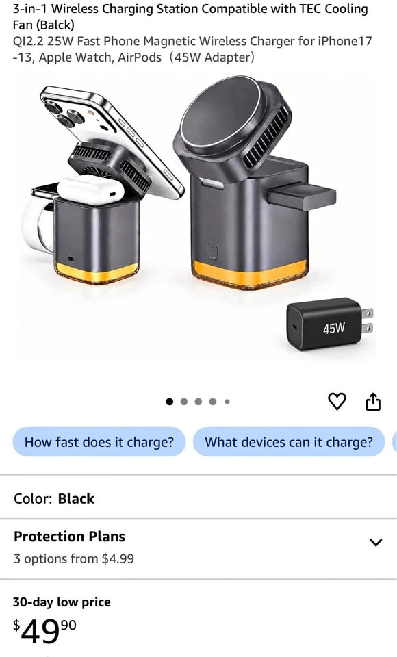 5-in-1 Wireless Charging Station with TEC Cooling Fan