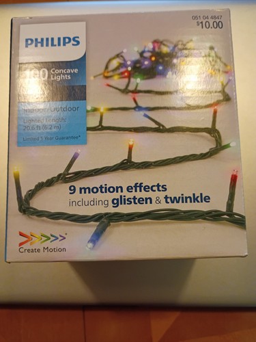 Philips 100 Mini Concave Christmas Lights With 9 Motion Effects