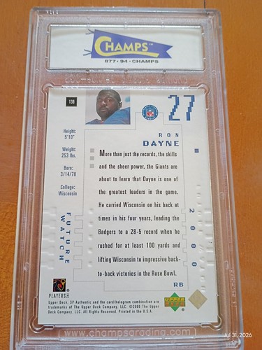 2000 SP Authentic - Ron Dayne #138 /1250 (RC) - photo 2
