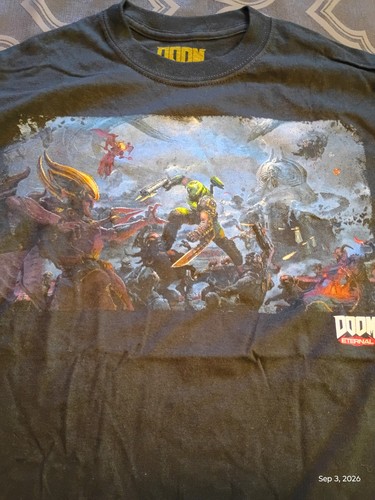 Lootwear DOOM Eternal Doom Slayer Black Graphic T-Shirt Sz M - photo 2