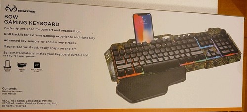 Realtree Bow Gaming Keyboard W/phone Slot, Wrist Rest - photo 2