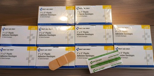 10 Packs First Aid Only 1" x 3" Plastic Adhesive Bandage
