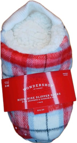 Wondershop Slippers size S/M 5-7 - Plaid/Red/Non-slip