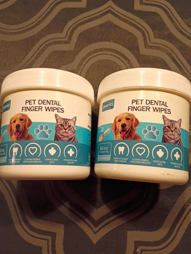 Owerici Pet Dental Finger Wipes 2x60 Ct for Dogs & Cats