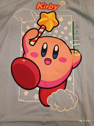 Nintendo Kirby Licensed Graphic T-Shirt Light Blue, Men's Size M - photo 2