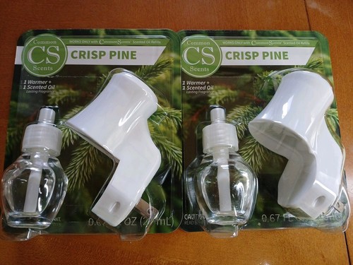New Lot of 2 Common Scents Crisp Pine Warmer with Scented Oil
