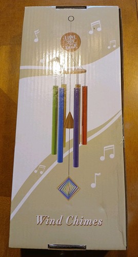 Sympathy Wind Chimes "I Love You My Dear" Colorful Yard Decor