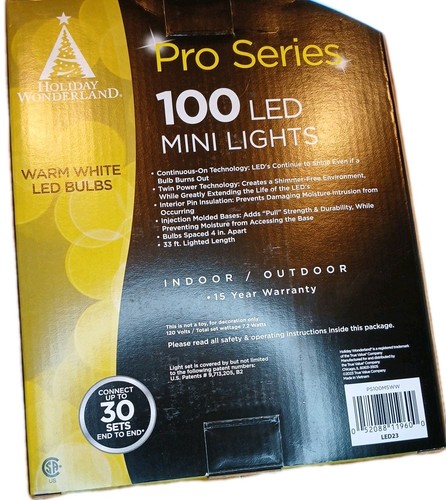 Holiday Wonderland Pro Series 100 LED Mini Lights - 33 ft - photo 4