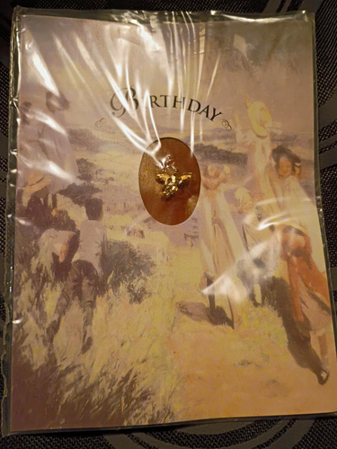 Vintage Cathedral Classics Guardian Angel Birthday Card Lapel Pi