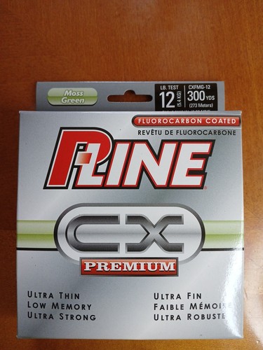 New P-line Moss Green Fluorocarbon Coated Fishing Line 12Lb Test