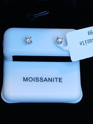 925 3mm GRA Moissanite Stud Earrings With Black Velvet Case