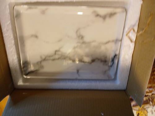 New Simple Shine Marble Accessory Dish With Silver Trim 7.5" X 5 - photo 3
