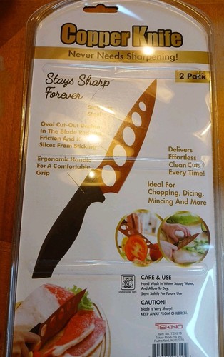 Brand New Copper Knife Set Stainless Steel Blades - photo 2