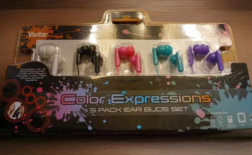 Vivitar Color Expressions 5 Pack Ear Bud Set