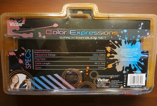 Vivitar Color Expressions 5 Pack Ear Bud Set - photo 2