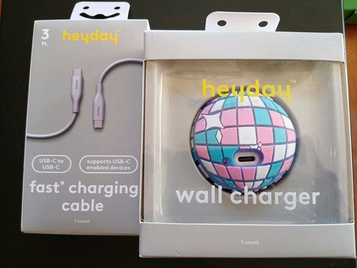 NIB 3 Ft. USB C to USB C Charging Cord and Wall Charger