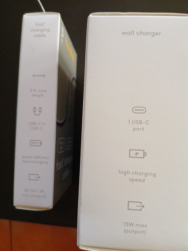 NIB 3 Ft. USB C to USB C Charging Cord and Wall Charger - photo 3