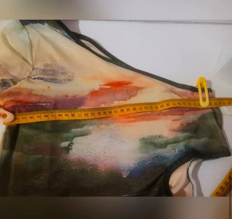 ONLY Multicolor Neon One Shoulder Dress Size Small image indicator(5)