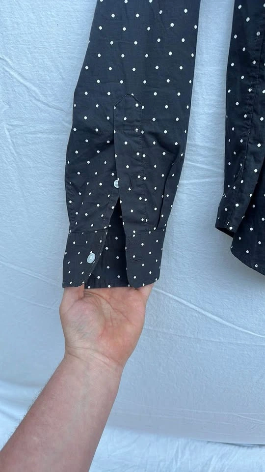 Old Navy Black Polka Dot Button Down Dress Shirt - photo 2
