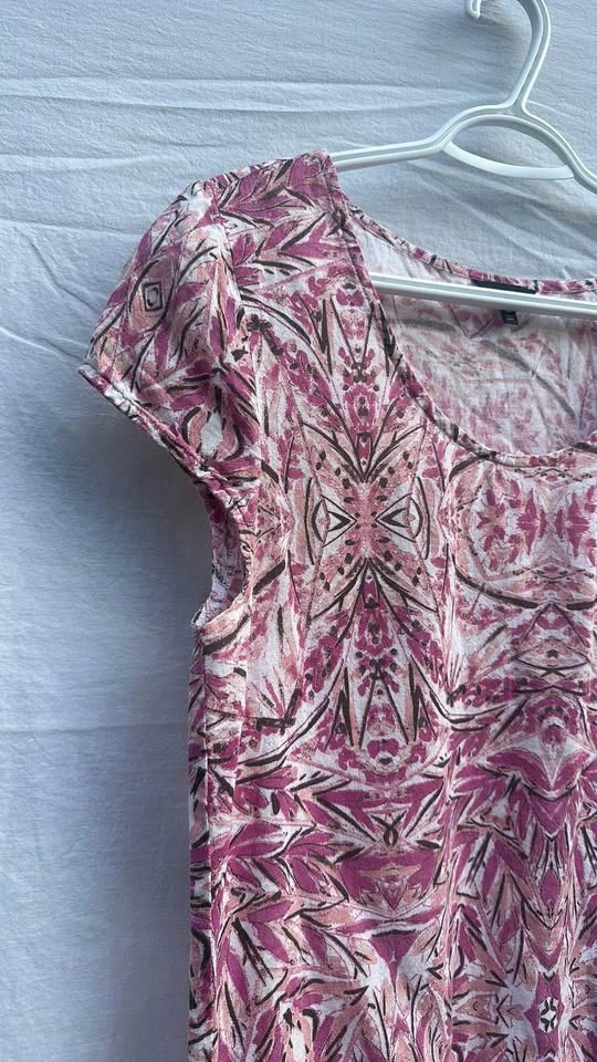 Hurley Pink Patterned Cap Sleeve Shirt - photo 3