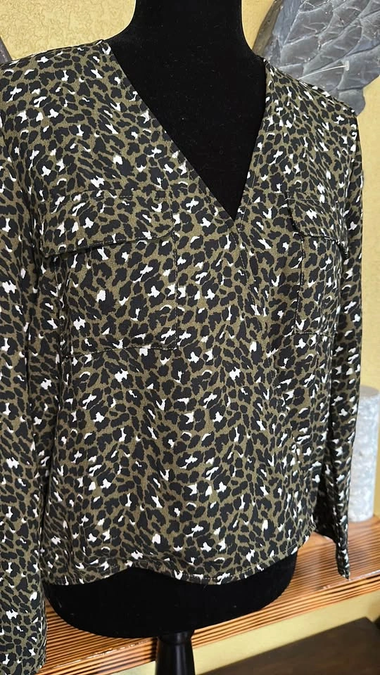 Abound Leopard Print V-Neck Blouse - photo 2