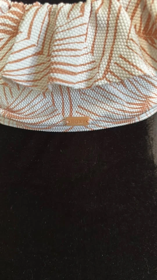 Roxy Ruffled White and brown swim Top - photo 5