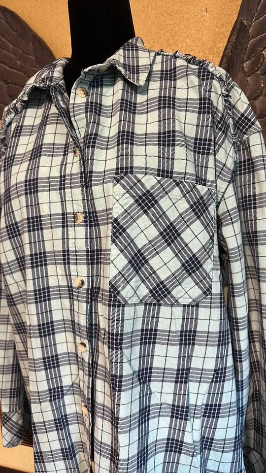 Nobo Blue Plaid button down Shirt - photo 2