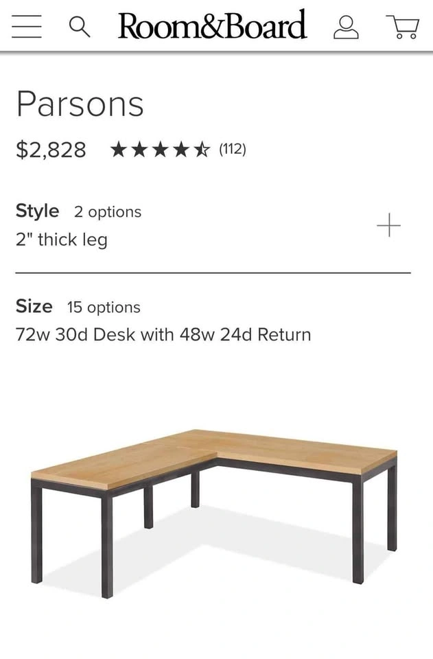 Office Desk Parson base Room and Board - photo 5