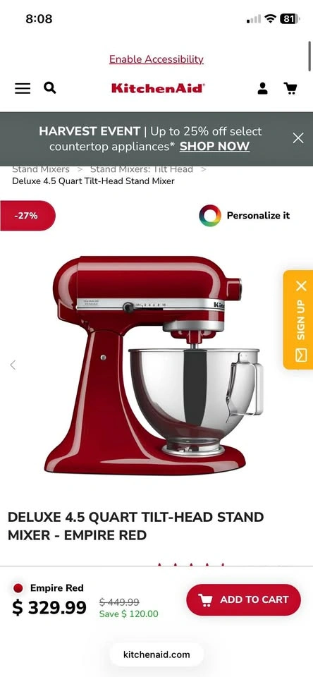 Deluxe 4.5 Quart Tilt-Head Stand Mixer